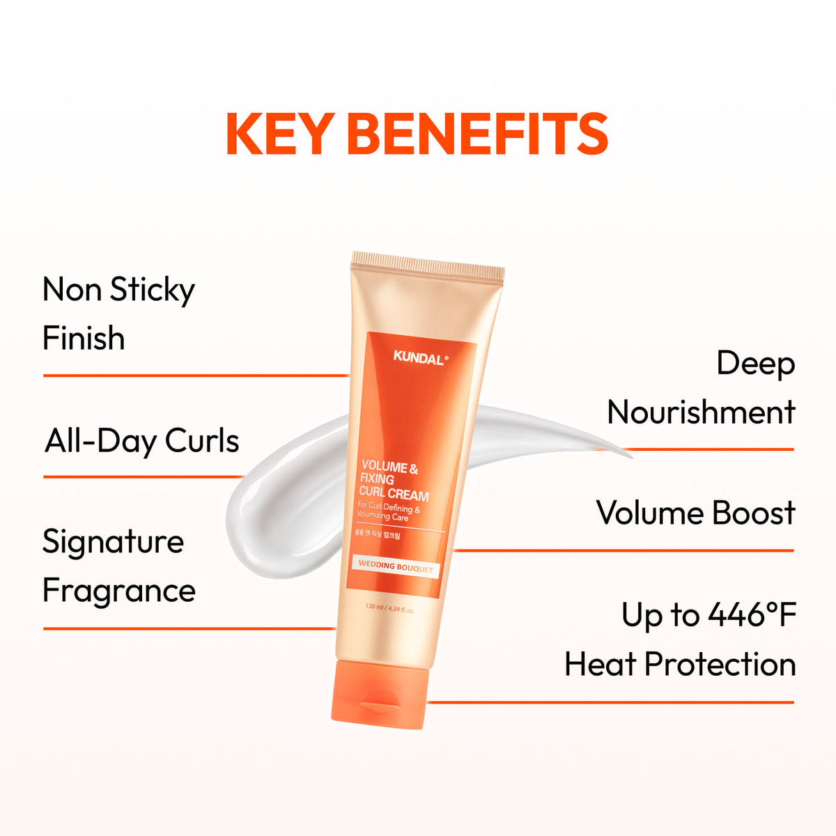 KUNDAL Volume & Fixing Curl Cream – Cherry Blossom, 130 mL