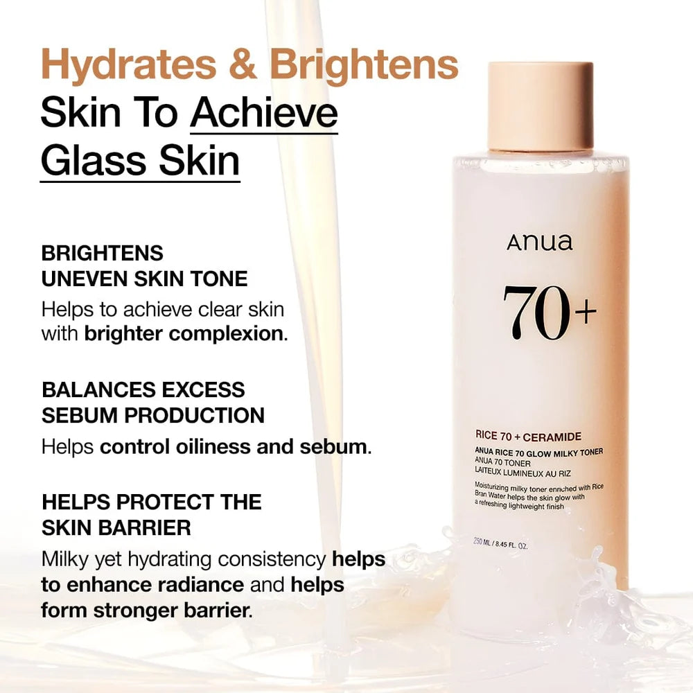 Anua Rice 70 Glow Milky Toner – 250 mL