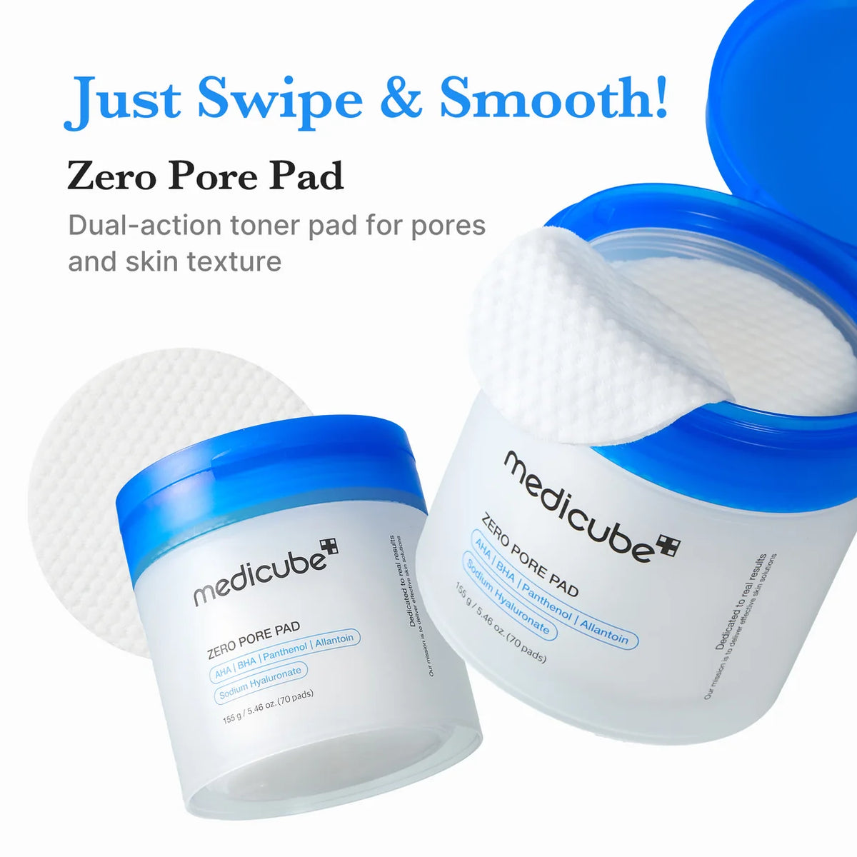 Medicube Zero Pore Pads – AHA & BHA Exfoliating Toner Pads – 70 Pads