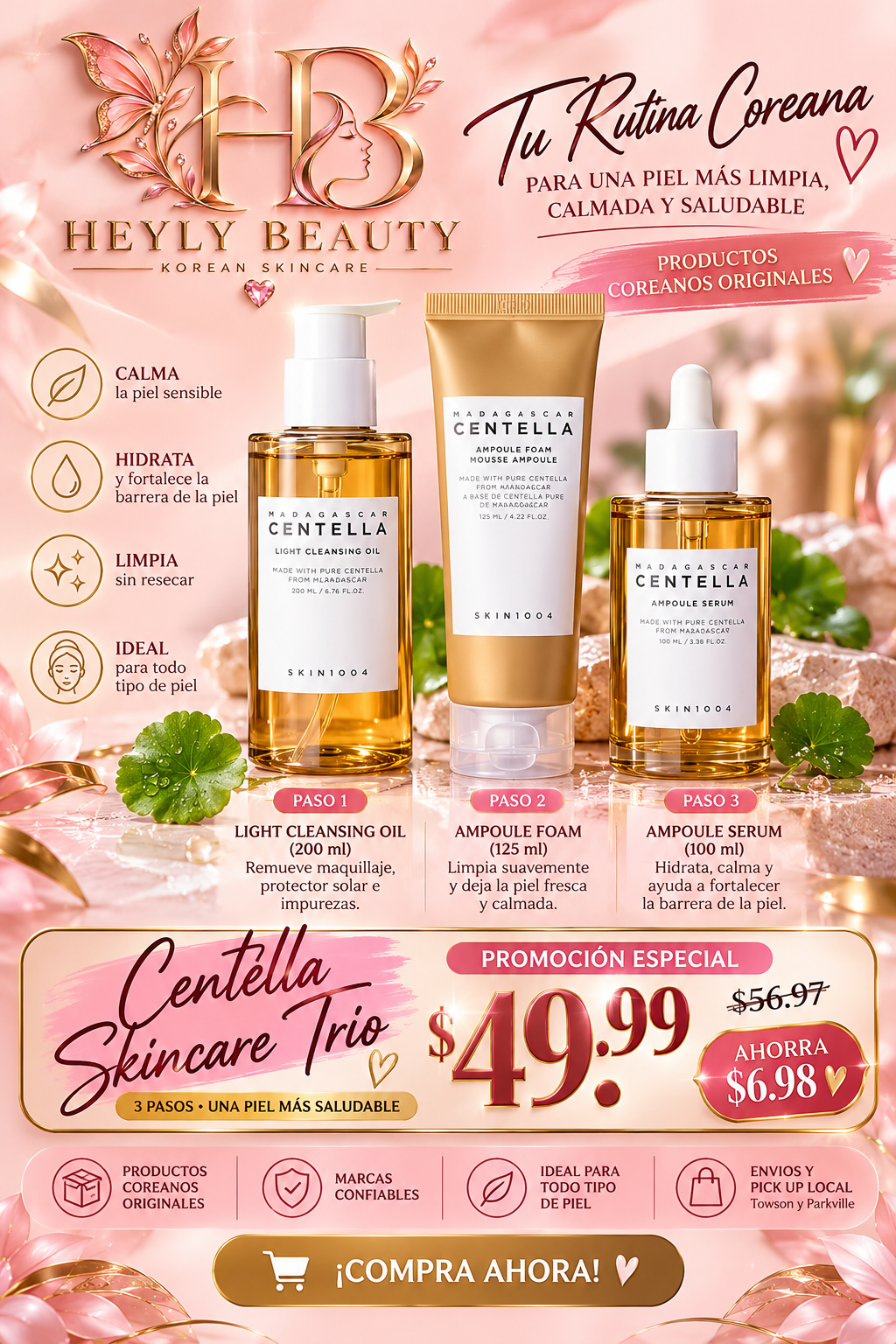 SKIN1004 Centella Glow Set | Rutina Coreana de 3 Pasos